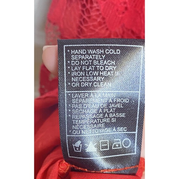 BB Dakota When The Night Comes Floral Red Lace Dress ModCloth Valentines Size 6 - Picture 7 of 9